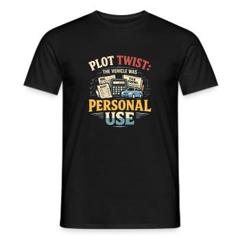Privately used | Company car tax - Men's T-Shirt - black - Front - AI Model Male 178 light (178cm)