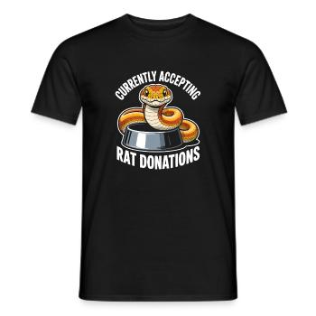 Rattenspenden gesucht | Königspython Humor - Männer T-Shirt - Schwarz - Vorne - AI Model Male 178 light (178cm)