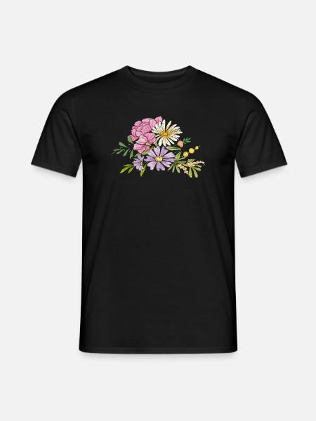 Bouquet de fleurs - T-shirt homme - noir