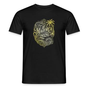 Vacances à Majorque 2026 - T-shirt homme - noir - Devant - AI Model Male 178 light (178cm)