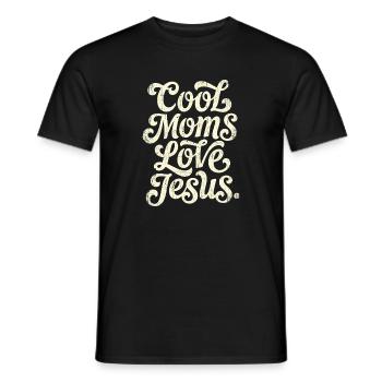 Script vintage : Les mamans cool aiment Jésus - T-shirt homme - noir - Devant - AI Model Male 178 light (178cm)