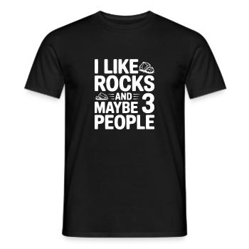 J’aime les pierres et peut-être trois personnes - T-shirt homme - noir - Devant - AI Model Male 178 light (178cm)