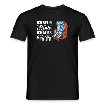 Ich bin in Rente ich muss gar nix mit Strandkorb  - Männer T-Shirt - Schwarz - Vorne - AI Model Male 178 light (178cm)