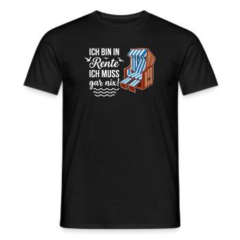 Ich bin in Rente ich muss gar nix mit Strandkorb  - Männer T-Shirt - Schwarz - Vorne - AI Model Male 178 light (178cm)