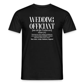 Définition de l’officiant de mariage - T-shirt homme - noir - Devant - AI Model Male 178 light (178cm)
