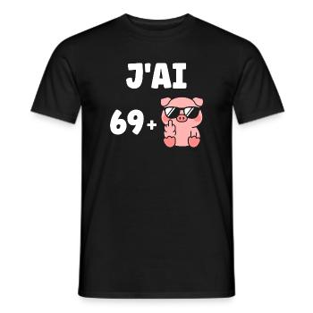 69 plus 1 - T-shirt homme - noir - Devant - AI Model Male 178 light (178cm)