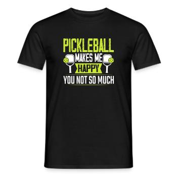 Pickleball Makes Me Happy - Men's T-Shirt - black - Front - AI Model Male 178 light (178cm)