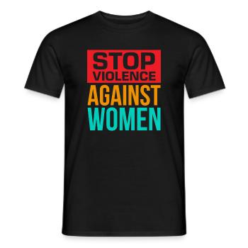 Gewalt gegen Frauen stoppen - Männer T-Shirt - Schwarz - Vorne - AI Model Male 178 light (178cm)