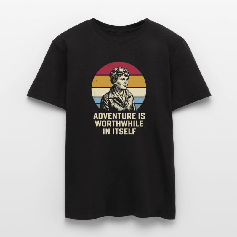 Amelia Earhart Das Abenteuer ist lohnenswert Männer T-Shirt