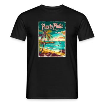  Puerto Plata Paradiesische Strände und - Männer T-Shirt - Schwarz - Vorne - AI Model Male 178 light (178cm)