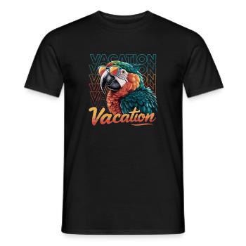 Aventure de vacances avec perroquet avec des lunettes d’été - T-shirt homme - noir - Devant - AI Model Male 178 light (178cm)