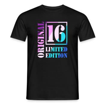 16e anniversaire Garçon Fille Adolescent Original 16 - T-shirt homme - noir - Devant - AI Model Male 178 light (178cm)