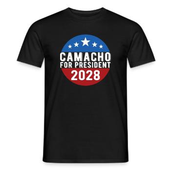 Camacho 2028 Emblem Parody Funny Not Sure - Men's T-Shirt - black - Front - AI Model Male 178 light (178cm)