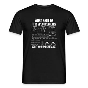 FTIR Infrared Spectroscopy Fourier Chemistry - Men's T-Shirt - black - Front - AI Model Male 178 light (178cm)