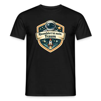Raumfahrt Traum Logo Motiv - Männer T-Shirt - Schwarz - Vorne - AI Model Male 178 light (178cm)