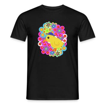 Frühling Retro Küken Huhn Kinder Ostern - Männer T-Shirt - Schwarz - Vorne - AI Model Male 178 light (178cm)