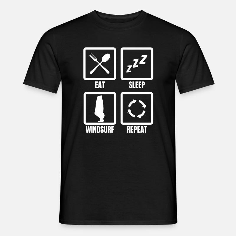 Eat Sleep Windsurf Repeat - Männer T-Shirt - Schwarz