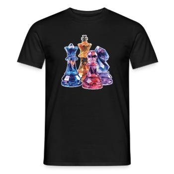 Cadeau de figurines en cristal d’échecs pour hommes - T-shirt homme - noir - Devant - AI Model Male 178 light (178cm)