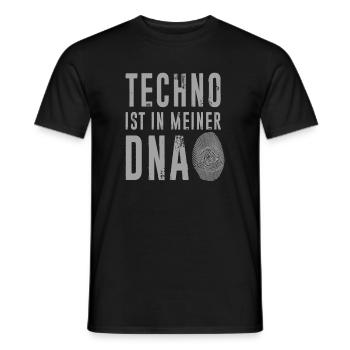 Techno DNA Fingerprint Motiv - Männer T-Shirt - Schwarz - Vorne - AI Model Male 178 light (178cm)
