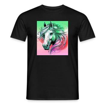 horse - Men's T-Shirt - black - Front - AI Model Male 178 light (178cm)