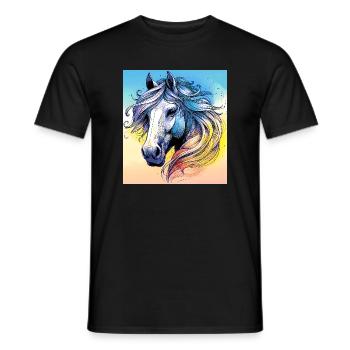 horse - Men's T-Shirt - black - Front - AI Model Male 178 light (178cm)
