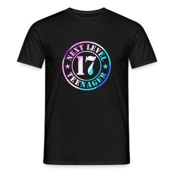 17. Geburtstag Junge Mädchen Teenager Level 17 - Männer T-Shirt - Schwarz - Vorne - AI Model Male 178 light (178cm)