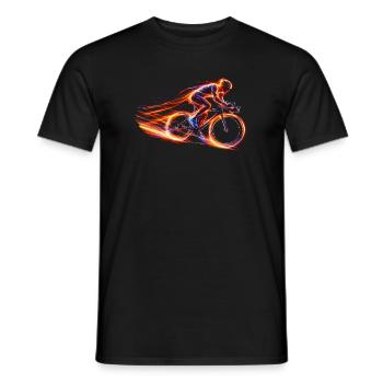 Conception de vélo de vitesse pour cyclistes de route - T-shirt homme - noir - Devant - AI Model Male 178 light (178cm)