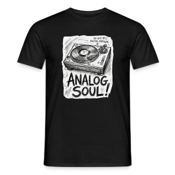 analog soul - Men's T-Shirt - black - Front - AI Model Male 178 light (178cm)