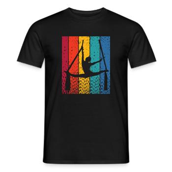 Vertical Cloth Vintage Aerial Acrobatics Aerial Silk - Men's T-Shirt - black - Front - AI Model Male 178 light (178cm)