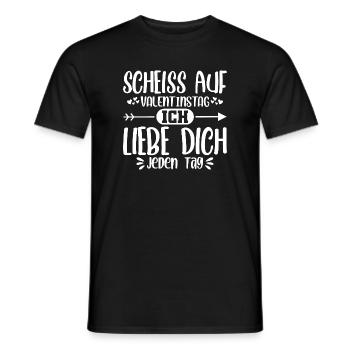 Scheiss auf Valentinstag ich liebe dich jeden Tag - Männer T-Shirt - Schwarz - Vorne - AI Model Male 178 light (178cm)