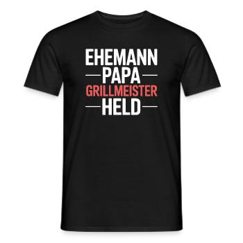 Ehemann Papa Grillmeister Held - Männer T-Shirt - Schwarz - Vorne - AI Model Male 178 light (178cm)