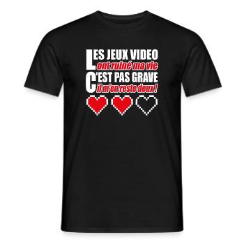Les jeux vidéo ont ruiné ma vie humour gamer - T-shirt homme - noir - Devant - AI Model Male 178 light (178cm)