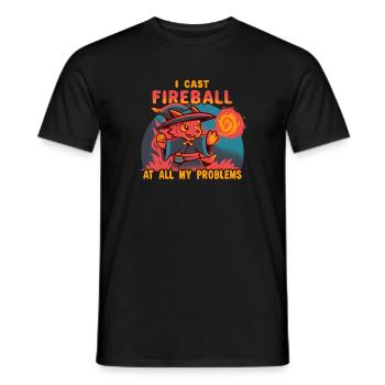 I Cast Fireball at all my problems - Men's T-Shirt - black - Front - AI Model Male 178 light (178cm)