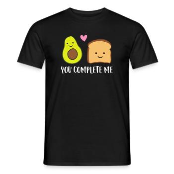 You Complete Me Avocado Toast - Men's T-Shirt - black - Front - AI Model Male 178 light (178cm)