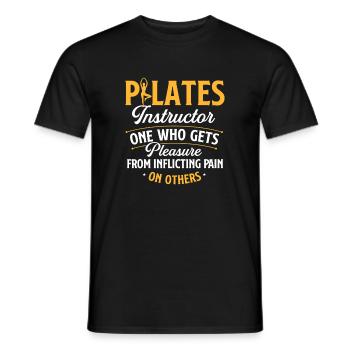 Pilates Instructor Pain Definition Humor - Men's T-Shirt - black - Front - AI Model Male 178 light (178cm)