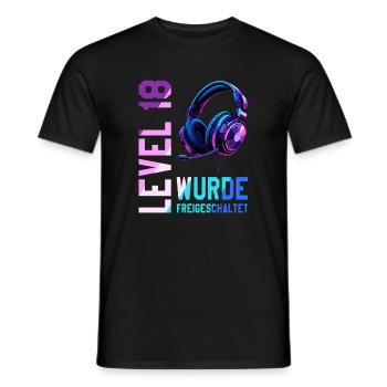 18. Geburtstag Junge Mädchen Teenager Level 18 - Männer T-Shirt - Schwarz - Vorne - AI Model Male 178 light (178cm)