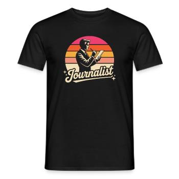 Journalist - Men's T-Shirt - black - Front - AI Model Male 178 light (178cm)