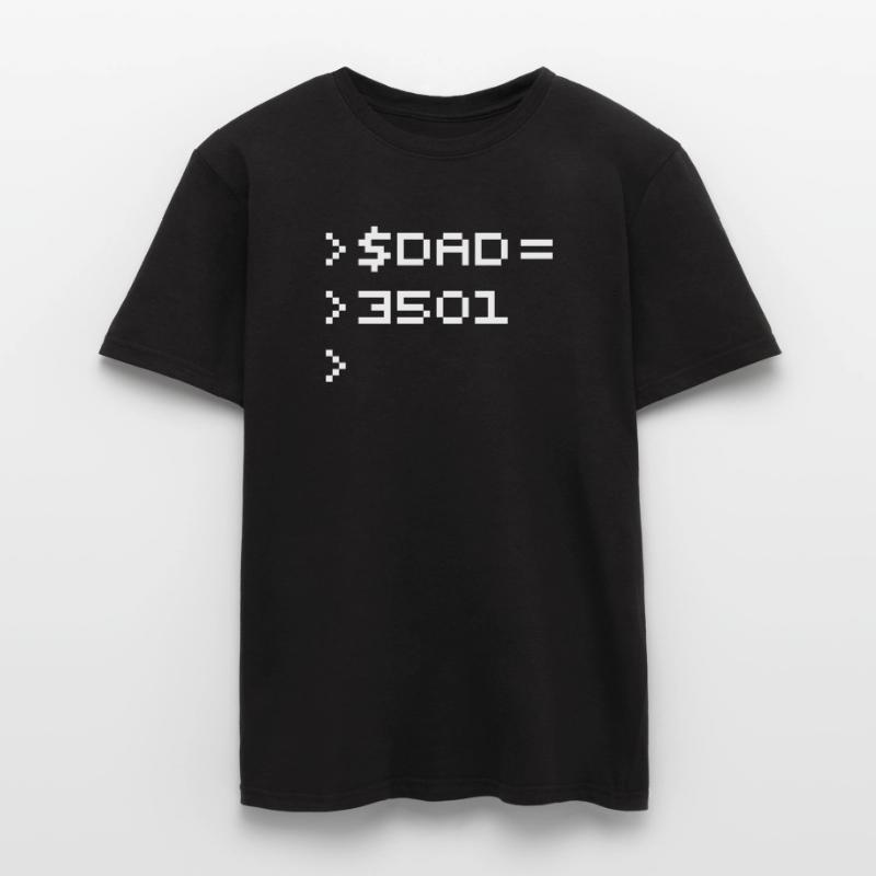 DAD 8-Bit Code Nerd Pixel Terminal Retro Men’s T-shirt