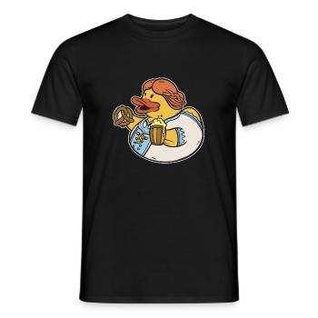 Ente, Bier & Breze – Bierzelt  - Männer T-Shirt - Schwarz - Vorne - AI Model Male 178 light (178cm)
