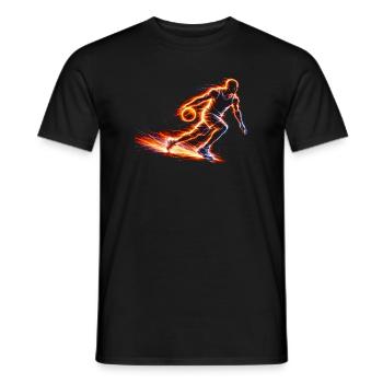 Conception sportive énergétique du joueur de basket-ball - T-shirt homme - noir - Devant - AI Model Male 178 light (178cm)