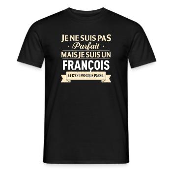 Je Ne Suis Pas Parfait Mais Je Suis Un Francois... - T-shirt homme - noir - Devant - AI Model Male 178 light (178cm)