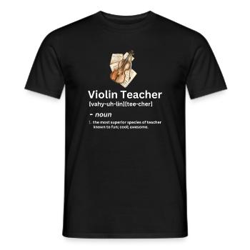 Définition du nom drôle pour professeur de violon - T-shirt homme - noir - Devant - AI Model Male 178 light (178cm)
