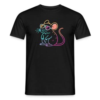 Regenbogenratten-Neonbrille - Männer T-Shirt - Schwarz - Vorne - AI Model Male 178 light (178cm)