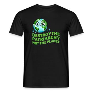 Détruire le patriarcat Pas la planète Écoféministe - T-shirt homme - noir - Devant - AI Model Male 178 light (178cm)
