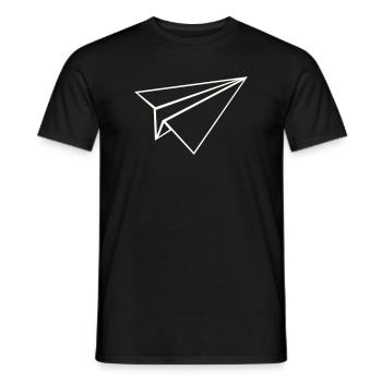 Paper Airplane Line Art - Men's T-Shirt - black - Front - AI Model Male 178 light (178cm)