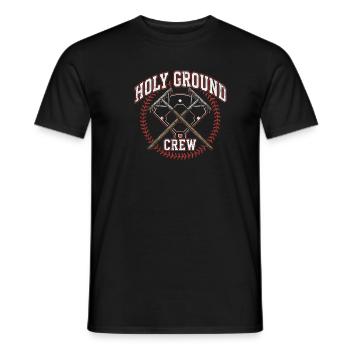 Holy Ground Crew Christian Baseball Faith - Men's T-Shirt - black - Front - AI Model Male 178 light (178cm)