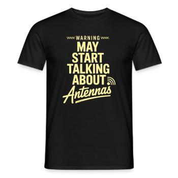 Retro Tech Satire Antenna Talk Poster - Men's T-Shirt - black - Front - AI Model Male 178 light (178cm)