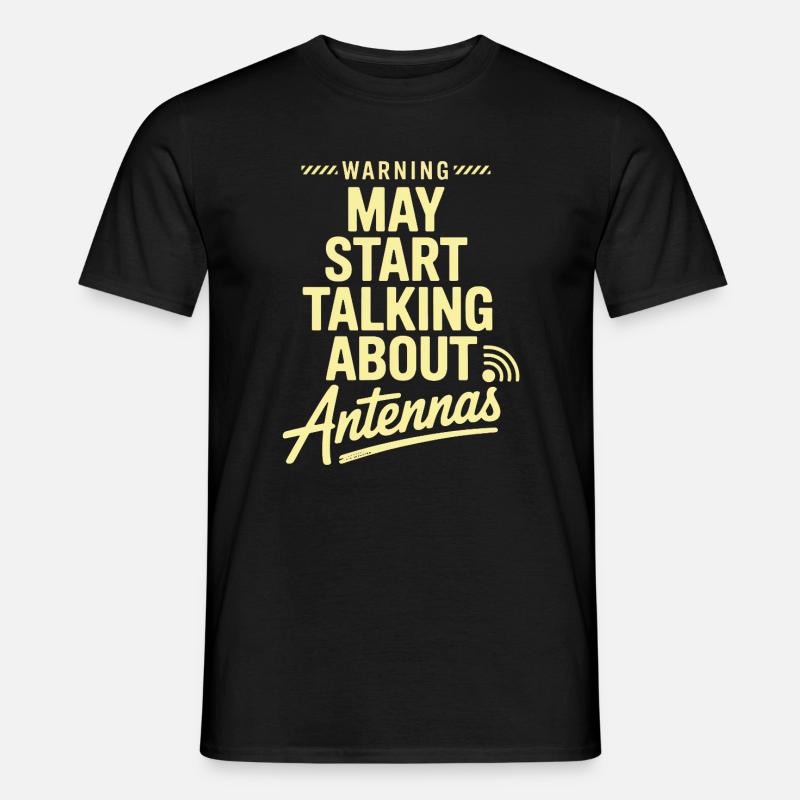 Retro Tech Satire Antenne Gesprächsplakat - Männer T-Shirt - Schwarz
