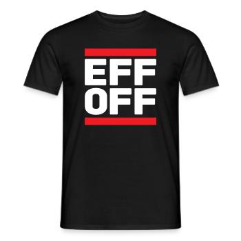 Slogan in Rot-Weiß - Männer T-Shirt - Schwarz - Vorne - AI Model Male 178 light (178cm)
