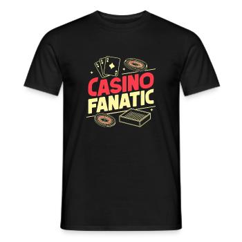 Gambling Fan Casino Fanatic Casino - Men's T-Shirt - black - Front - AI Model Male 178 light (178cm)